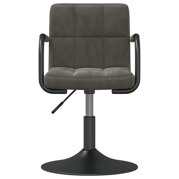 vidaXL Swivel Dining Chairs 4 pcs Dark Grey Velvet