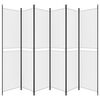 vidaXL 6-Panel Room Divider White 300x220 cm Fabric