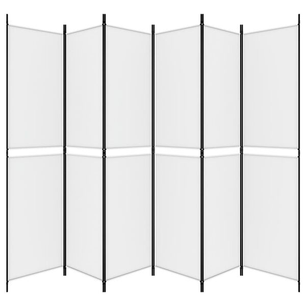 vidaXL 6-Panel Room Divider White 300x220 cm Fabric