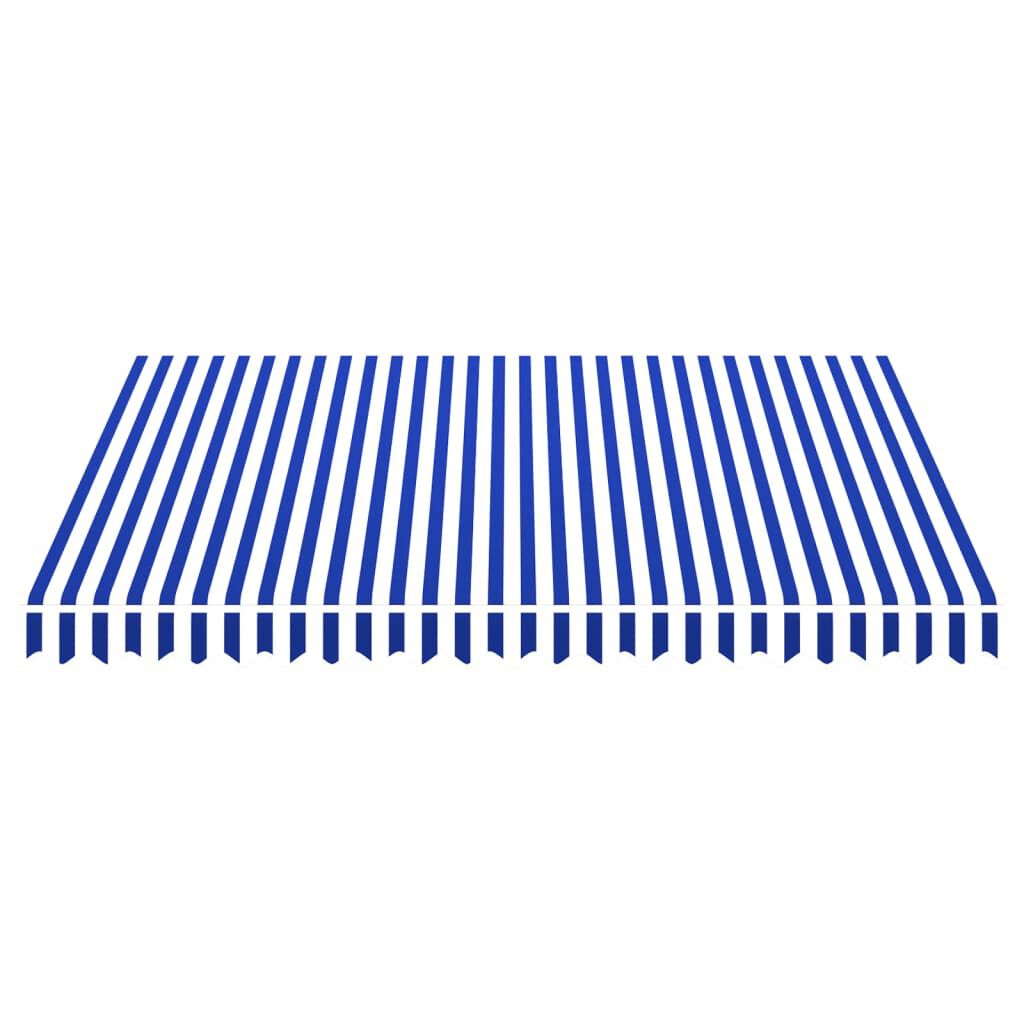 vidaXL Awning Top Sunshade Canvas Blue & White 300x250 cm