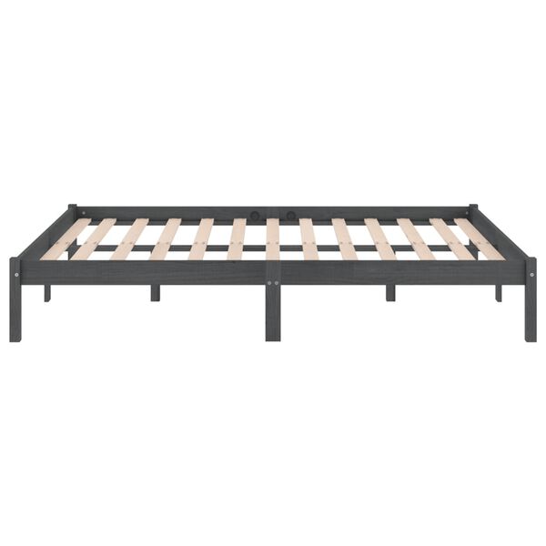 810039 vidaXL Bed Frame without Mattress Grey Solid Wood 200x200 cm
