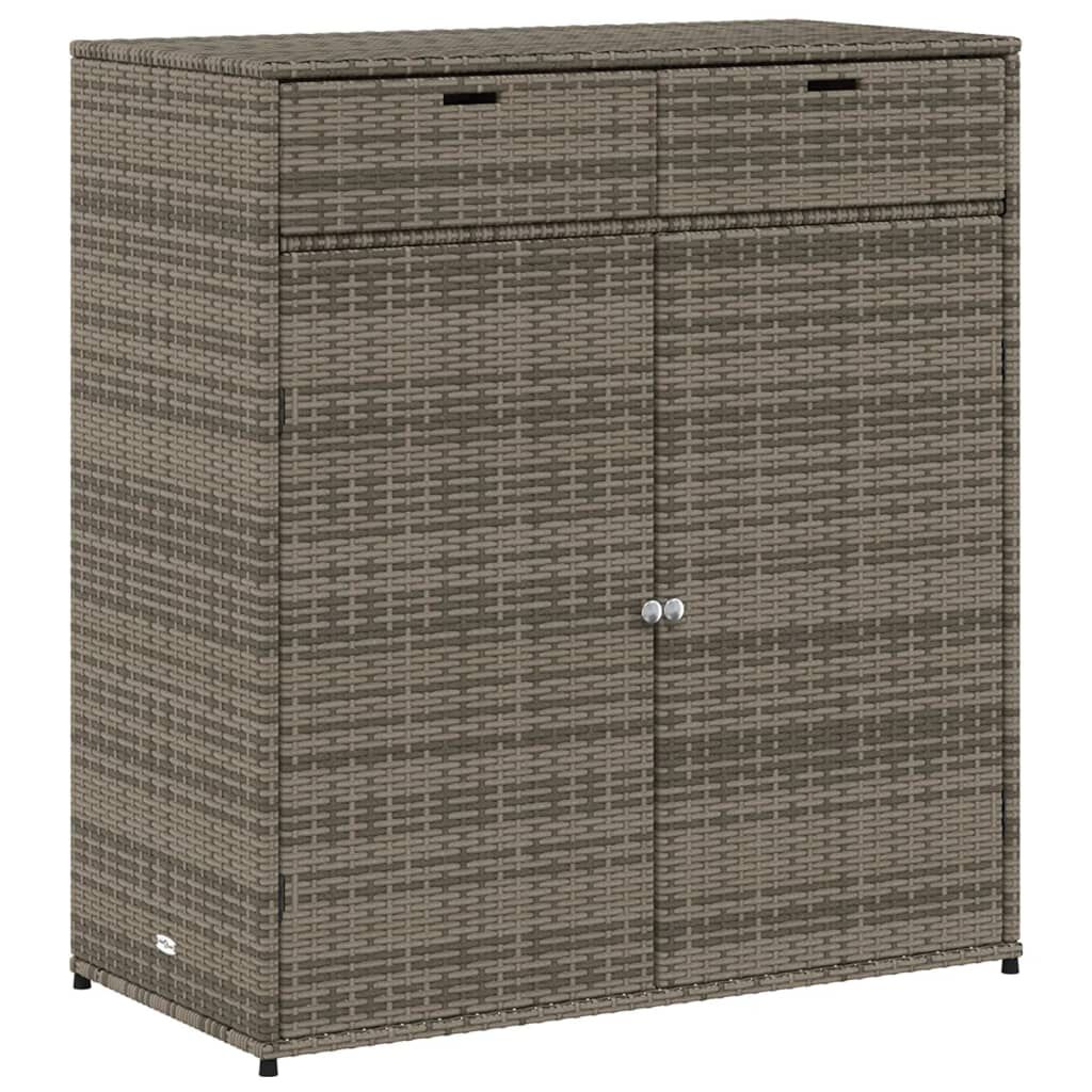 vidaXL Garden Storage Cabinet Grey 105x55x113 cm Poly Rattan