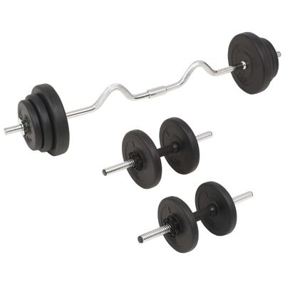 vidaXL Barbell and Dumbbell Set 30 kg,  vidaXL Barbell and Dumbbell Set 30 kg