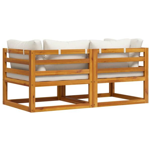 vidaXL Sectional Corner Sofas 2 pcs with Cushions Cream White