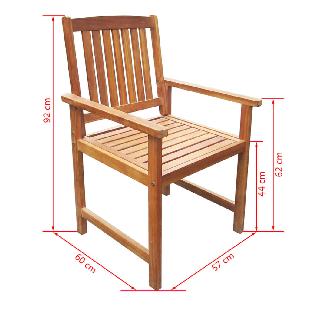 vidaXL 7 Piece Outdoor Dining Set Solid Acacia Wood