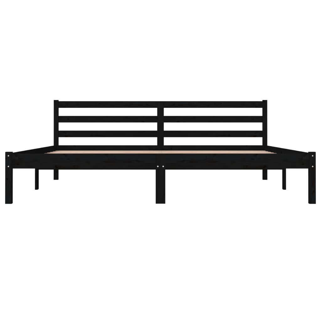 vidaXL Bed Frame without Mattress 180x200cm Black Super King Size