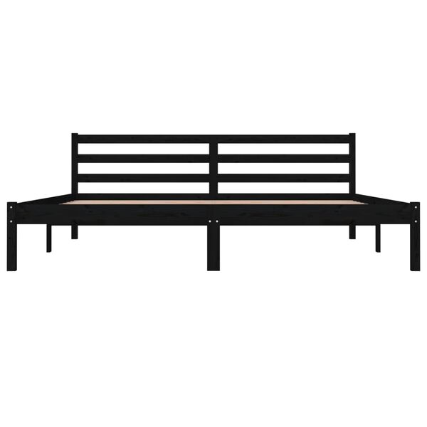 vidaXL Bed Frame without Mattress 180x200cm Black Super King Size