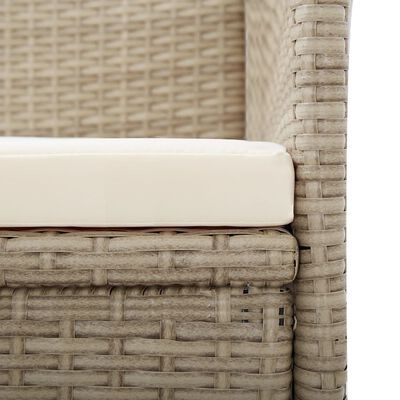 vidaXL Reclining Garden Chairs 2 pcs with Cushions Poly Rattan Beige