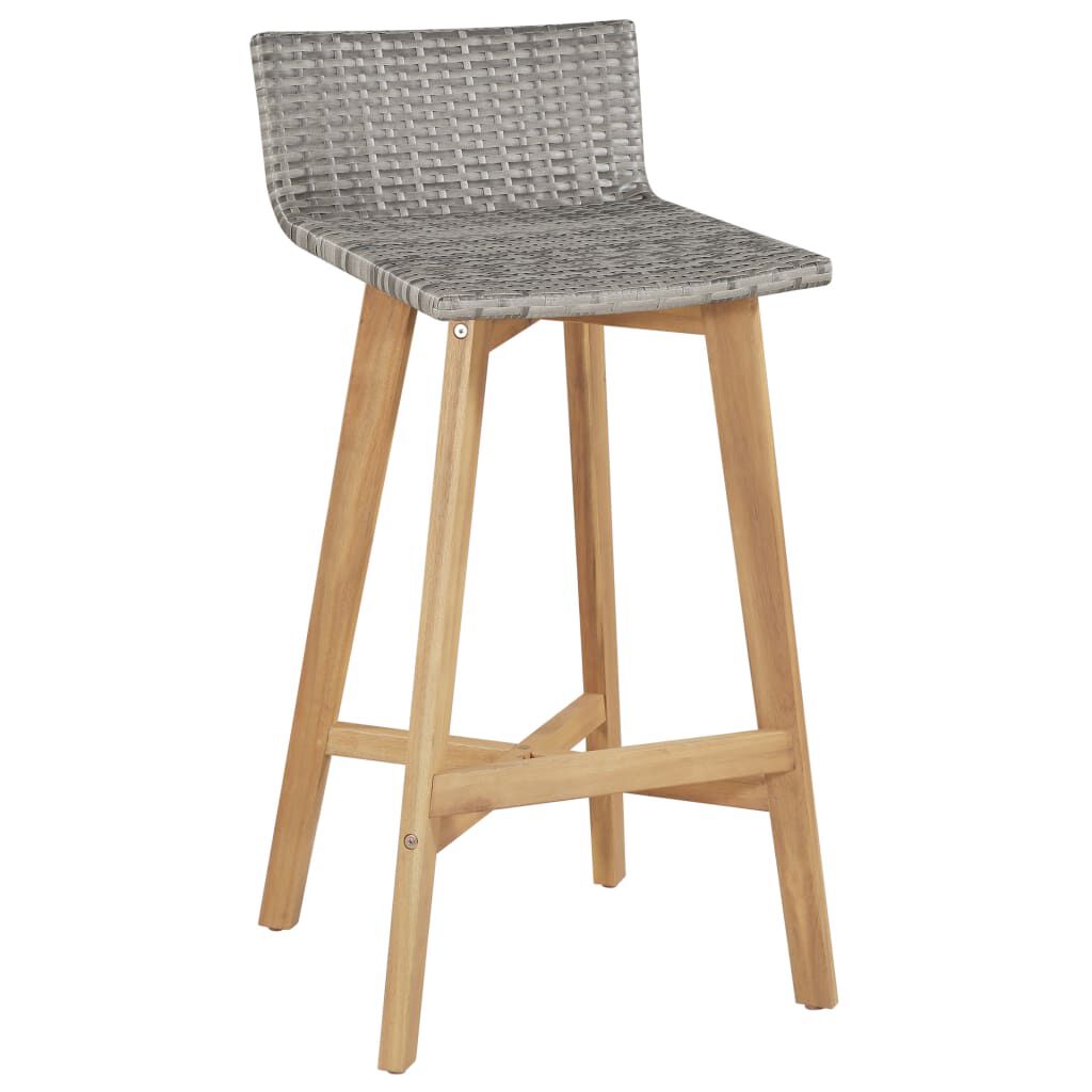 vidaXL Bar Chairs 2 pcs Solid Acacia Wood