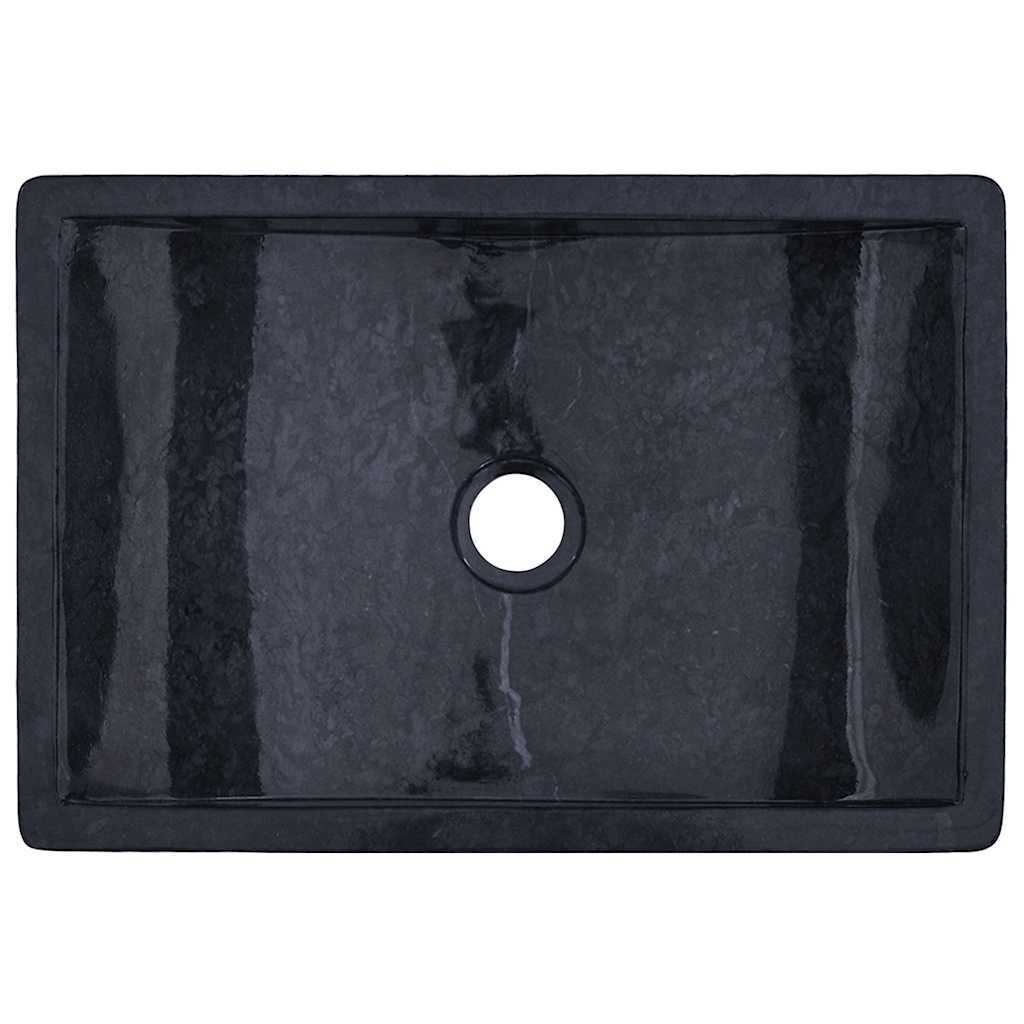 vidaXL Sink 45x30x12 cm Marble High Gloss Black