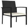 vidaXL 3 Piece Garden Dining Set Poly Rattan Black