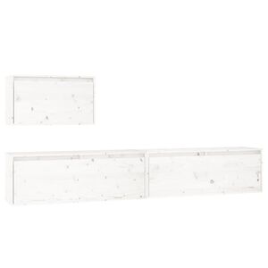 vidaXL TV Cabinet | Set of 3 | White | Solid pinewood | Varies | TV Cabinet