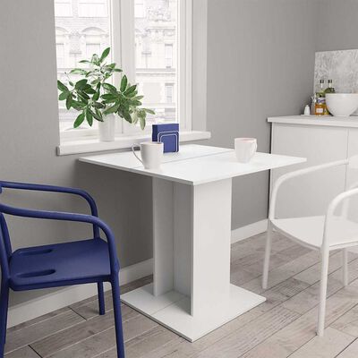 vidaXL Dining Table White 80x80x75 cm Engineered Wood, white vidaXL Dining Table White 80x80x75 cm Engineered Wood