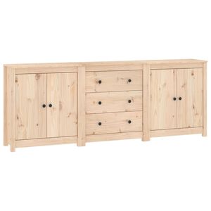 vidaXL Sideboard 210x35x80 cm Solid Wood Pine