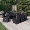 vidaXL 9 Piece Garden Dining Set with Cushions Black