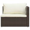 vidaXL 5 Piece Garden Lounge Set with Cushions Poly Rattan Brown
