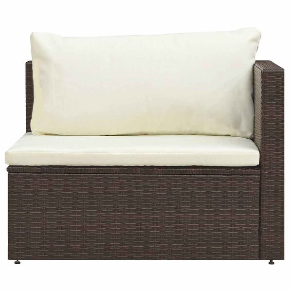 vidaXL 5 Piece Garden Lounge Set with Cushions Poly Rattan Brown