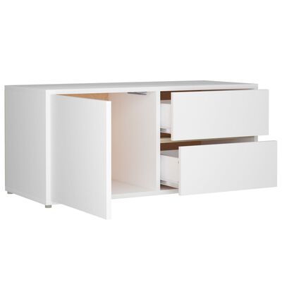 vidaXL TV Cabinet White 80x34x36 cm Engineered Wood, white vidaXL TV Cabinet White 80x34x36 cm Engineered Wood