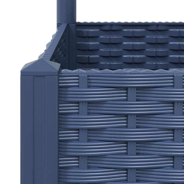 vidaXL Garden Planter with Trellis Blue Grey 40x40x136 cm PP