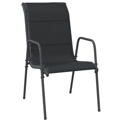 vidaXL 5 Piece Garden Dining Set Black Steel and Textilene,  vidaXL 5 Piece Garden Dining Set Black Steel and Textilene