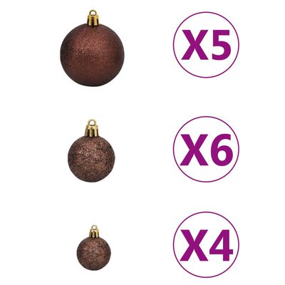 vidaXL Artificial Half Pre-lit Christmas Tree with Ball Set Green 150 cm