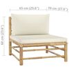 vidaXL 2 Piece Garden Lounge Set with Cream White Cushions Bamboo