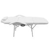 vidaXL Facial Bed Adjustable White Artificial Leather