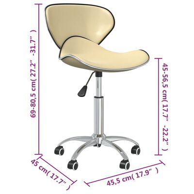 vidaXL Swivel Dining Chairs 6 pcs Cream Faux Leather