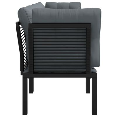vidaXL 4 Piece Garden Lounge Set Black and Grey Poly Rattan,  vidaXL 4 Piece Garden Lounge Set Black and Grey Poly Rattan