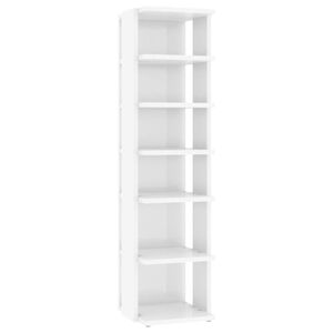 vidaXL Shoe Cabinet High Gloss White 27.5x27x102 cm Engineered Wood