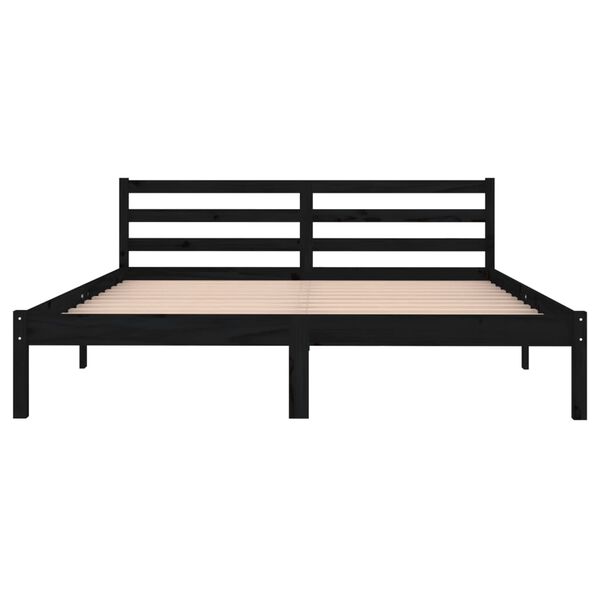 vidaXL Bed Frame without Mattress Solid Wood Pine 160x200cm Black