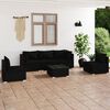 vidaXL 6 Piece Garden Lounge Set with Cushions Poly Rattan Black