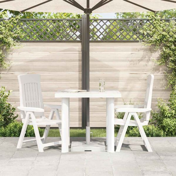 vidaXL Garden Table White 80x75x72 cm Plastic