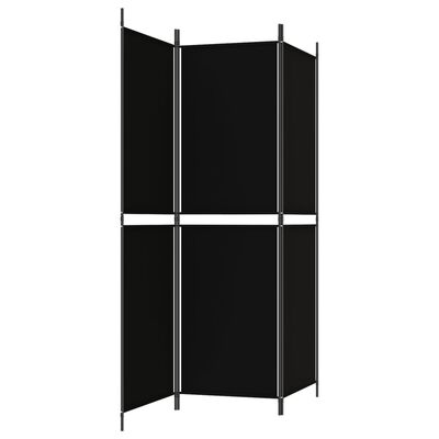 vidaXL 3-Panel Room Divider Black 150x180 cm Fabric