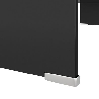 vidaXL TV Stand/Monitor Riser Glass Black 80x30x13 cm, black vidaXL TV Stand/Monitor Riser Glass Black 80x30x13 cm