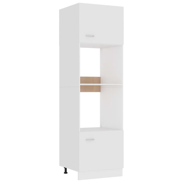 vidaXL Microwave Cabinet Lyon White 60x57x207 cm Engineered Wood
