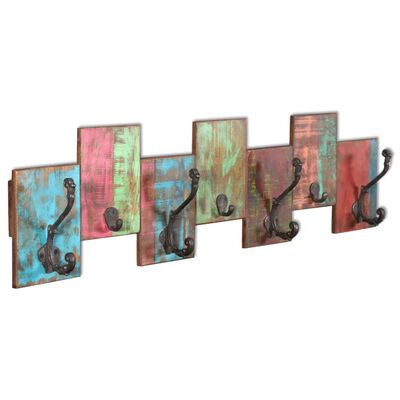 vidaXL Coat Rack with 7 Hooks Solid Reclaimed Wood,  vidaXL Coat Rack with 7 Hooks Solid Reclaimed Wood