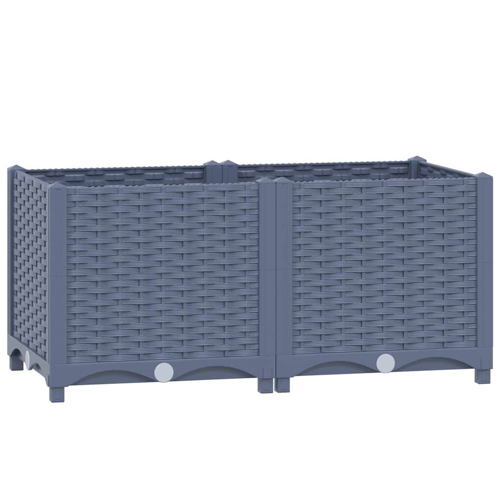 vidaXL Raised Bed 80x40x38 cm Polypropylene, blue grey vidaXL Raised Bed 80x40x38 cm Polypropylene