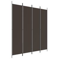 vidaXL 4-Panel Room Divider Brown 200x220 cm Fabric