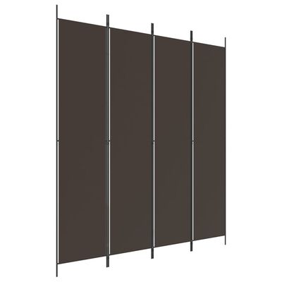 vidaXL 4-Panel Room Divider Brown 200x220 cm Fabric, brown vidaXL 4-Panel Room Divider Brown 200x220 cm Fabric