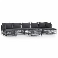 vidaXL 8 Piece Garden Lounge Set with Cushions Anthracite Steel