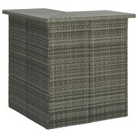 vidaXL Corner Bar Table Grey 100x50x105 cm Poly Rattan, grey vidaXL Corner Bar Table Grey 100x50x105 cm Poly Rattan