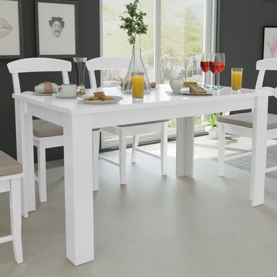 vidaXL Dining Table 140x80x75 cm White, white vidaXL Dining Table 140x80x75 cm White