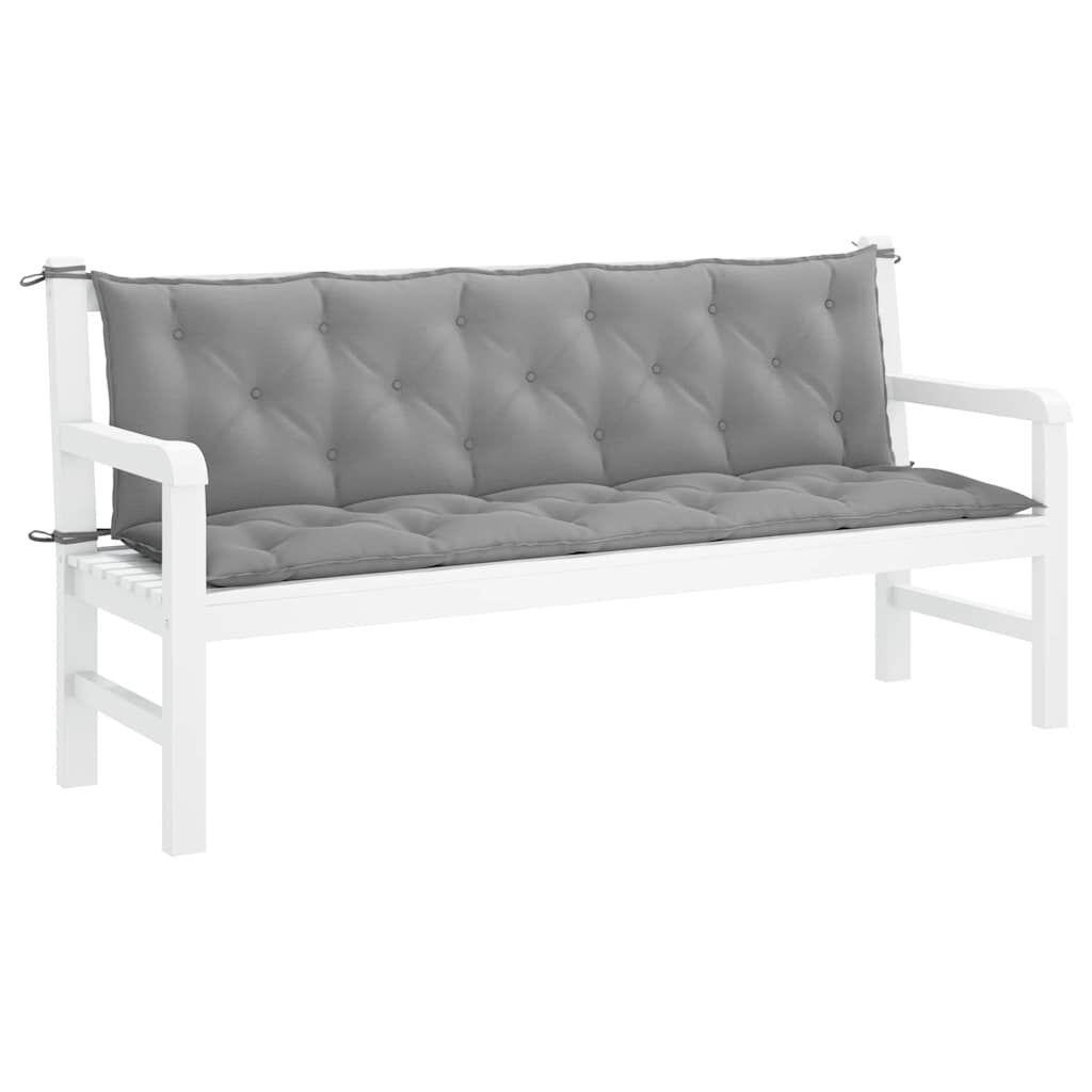 vidaXL Garden Bench Cushion Grey 180x(50+50)x7cm Oxford Fabric