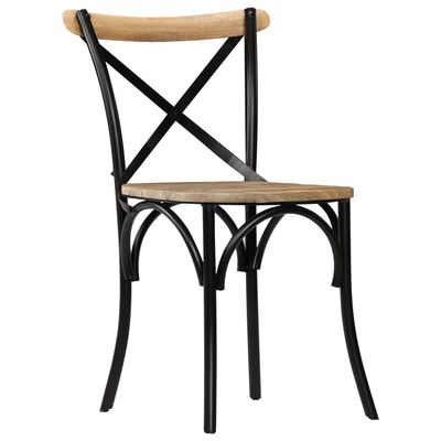 vidaXL Cross Chairs 2 pcs Black Solid Mango Wood,  vidaXL Cross Chairs 2 pcs Black Solid Mango Wood