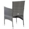 vidaXL 3 Piece Garden Dining Set with Cushions Poly Rattan Grey
