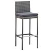 vidaXL 5 Piece Outdoor Bar Set Poly Rattan and Acacia Wood Grey