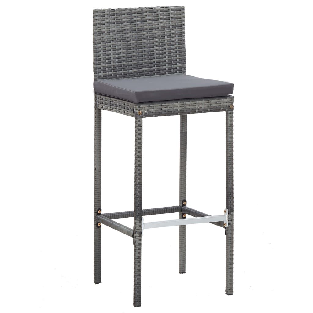 vidaXL 5 Piece Outdoor Bar Set Poly Rattan and Acacia Wood Grey