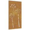 vidaXL Garden Wall Decoration 105x55 cm Corten Steel Flower Design