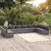 vidaXL 10 Piece Garden Lounge Set with Cushions Poly Rattan Grey